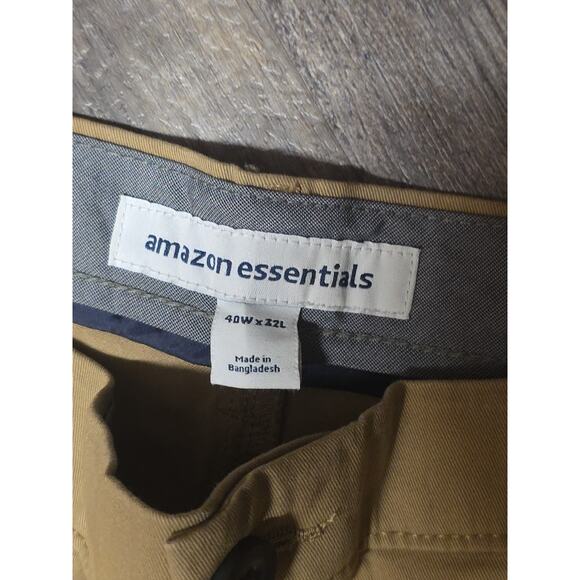 Amazon Essentials Dark Khaki Brown Pants 40W X 32L - Picture 3 of 5